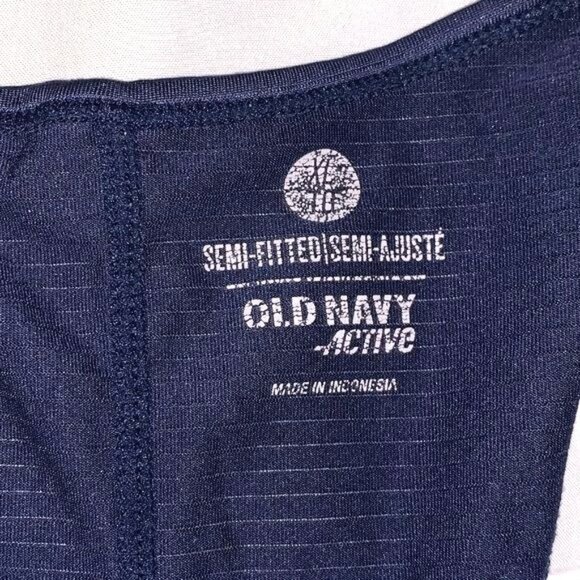 Old Navy Active Navy Semi-Fitted Racerback Tank Top Womens Size L - Picture 2 of 5